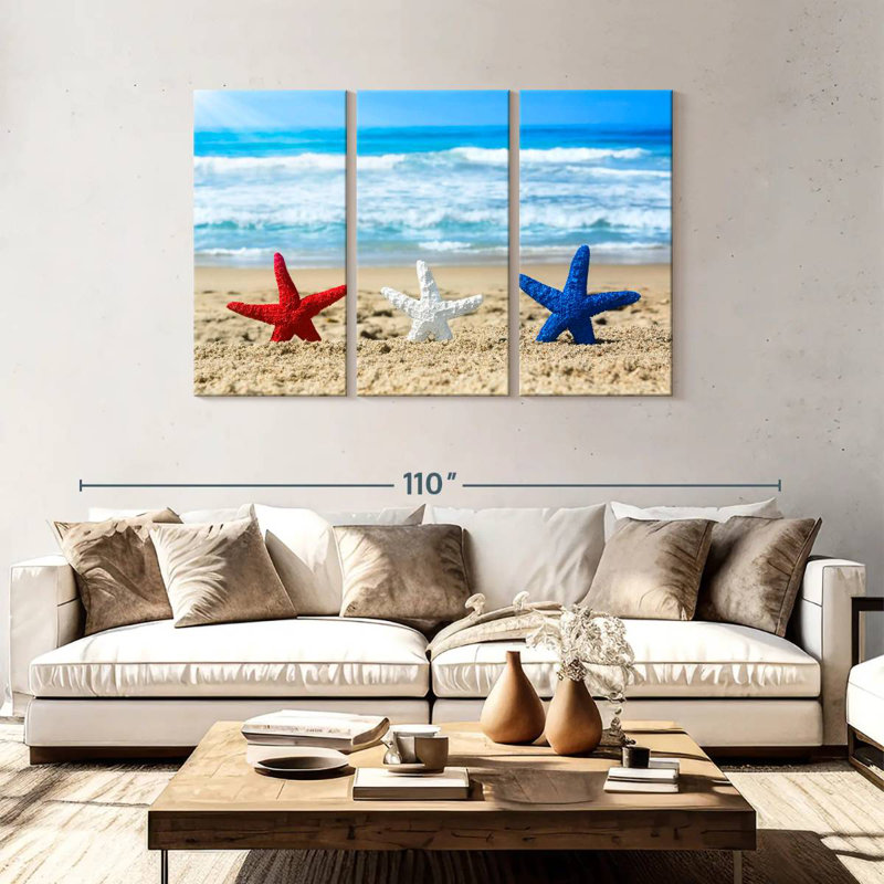 Étoile de mer patriotique Aletra Beach, H 48 po x l 74 po