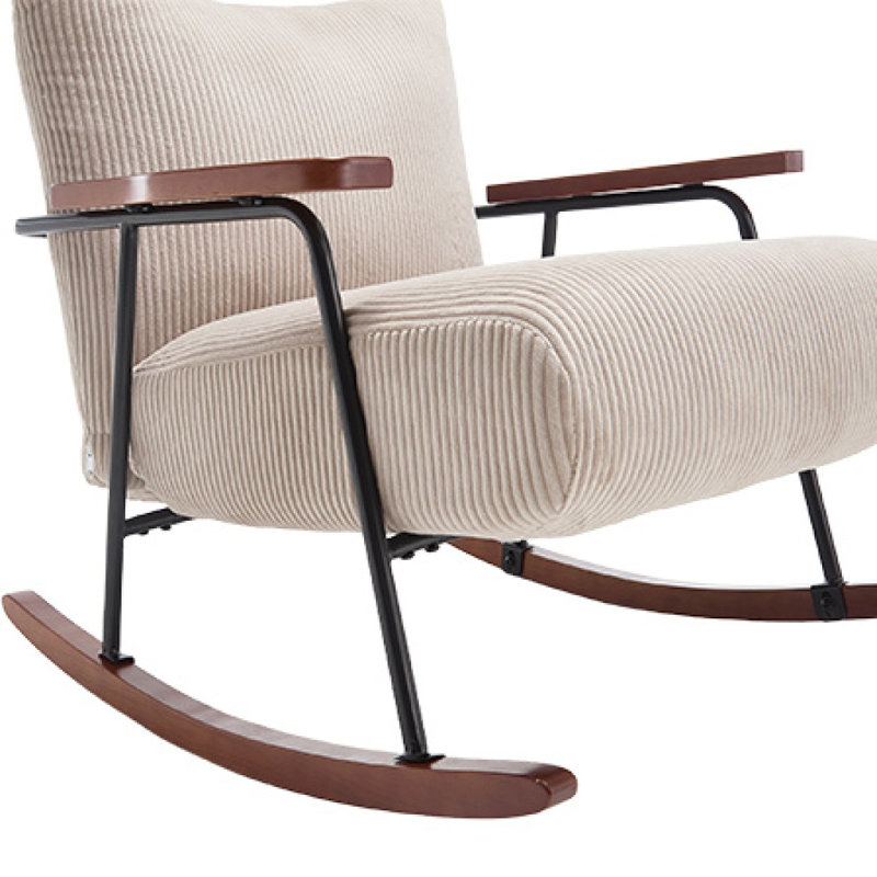 Fauteuil à bascule Modern, Tissu beige
