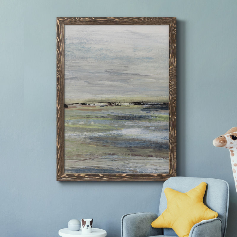 Wetlands I - Peinture sur toile encadrée, Encadré de bois de noyer, H 44 po x l 31 po x P 1 po