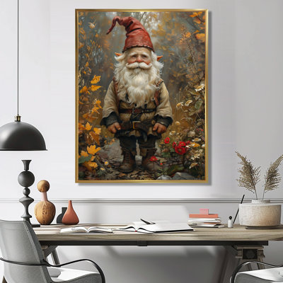 Yellow Red Autumn Garden Guardian - Gnome Wall Decor