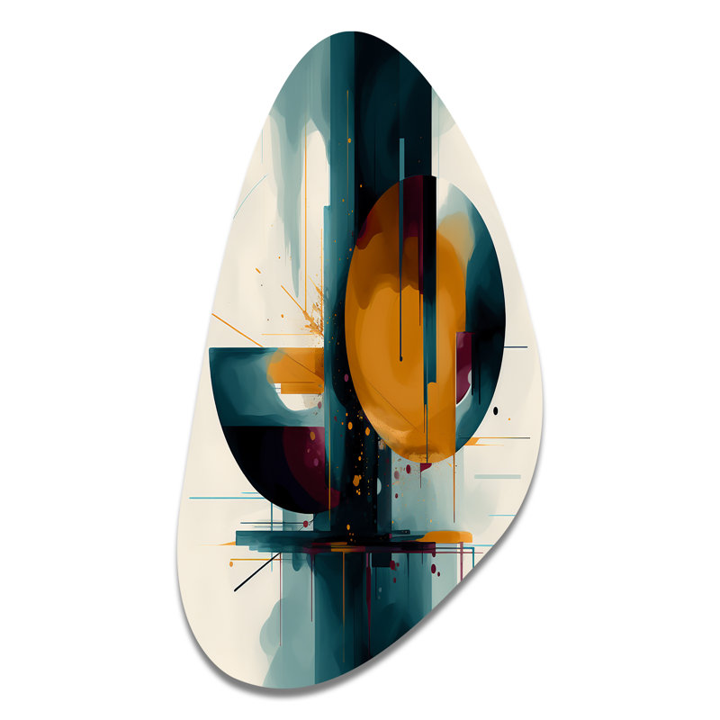 La géométrie de la lumière III - art mural géométrique asymétrique en métal, impression d'art moderne de forme unique