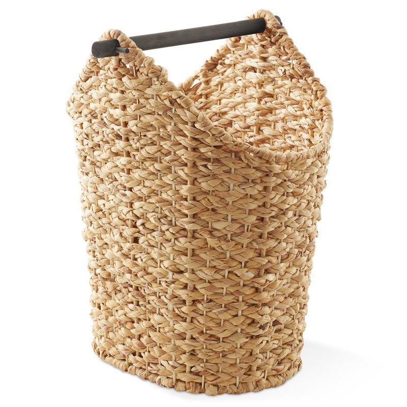 Toilet Paper Roll Holder Storage Basket, Espresso - Wicker Bathroom Tissue Bin, Tan