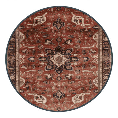 Machine Washable Persian Brown Area Rug