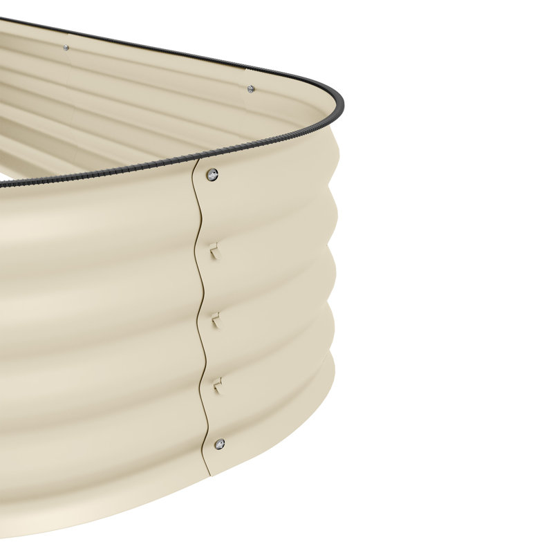Outdoor Metal Elevated Planter Box, 11.75" H x 59" W x 24.5" D, White