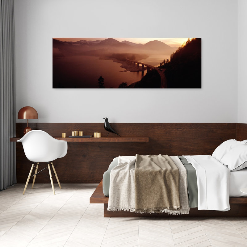 Lac Sylvenstein avec pont, Bavière, Allemagne, architecture contemporaine, art mural, H 60 po x l 20 po