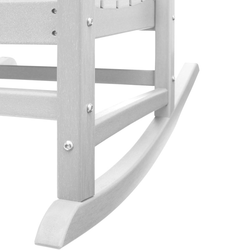 Aulika Outdoor HDPE Patio Rocking Chairs, Blanc