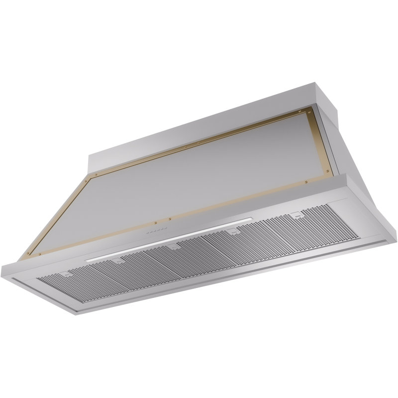 ILVE 60" Nostalgie II Noblesse 600 CFM Ducted Wall Mount Range Hood, Stainless Steel/Brass