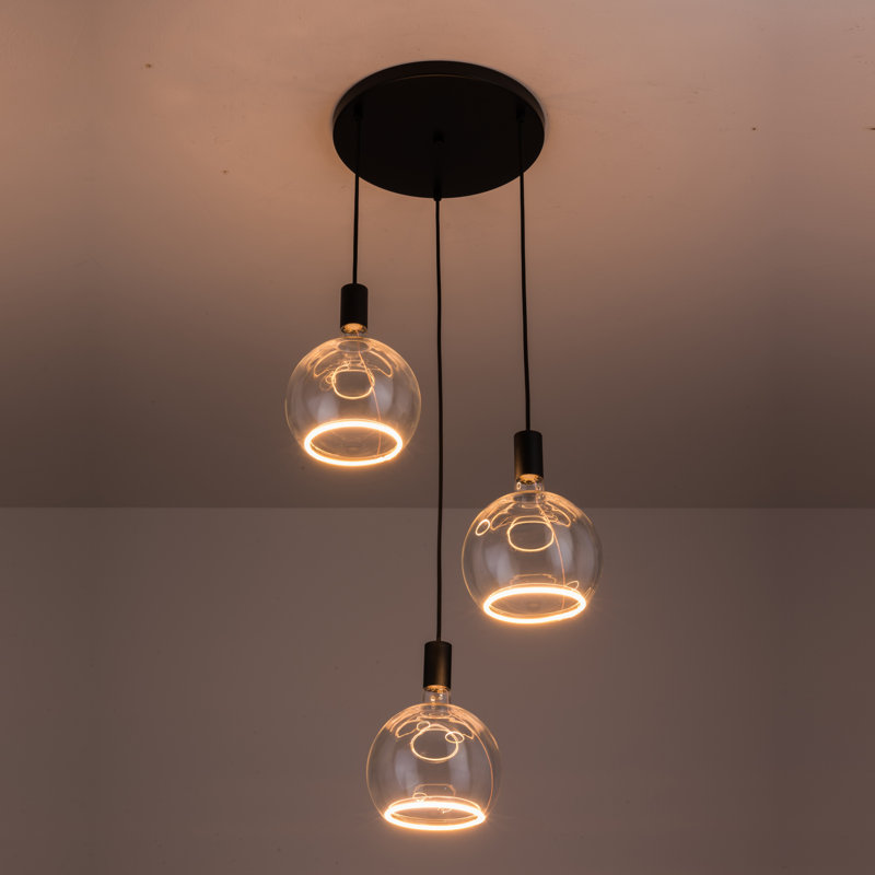 Akers 3 - Light Cluster Pendant, Black
