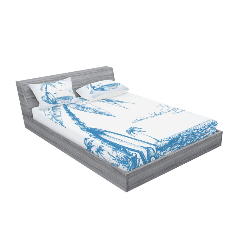 Microfiber Sheet Set, Queen Sheet Set with Fitted Sheet