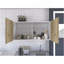 Armoire murale Toran, deux tablettes, double porte, finition blanc / chêne clair-1789029827