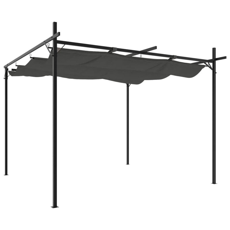 Audrius Metal BBQ Gazebo, Anthracite, 292cm H x 295cm W x 230cm D