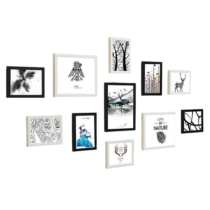 White/Black PVC Does Not Applly Picture Frame - Set of 11