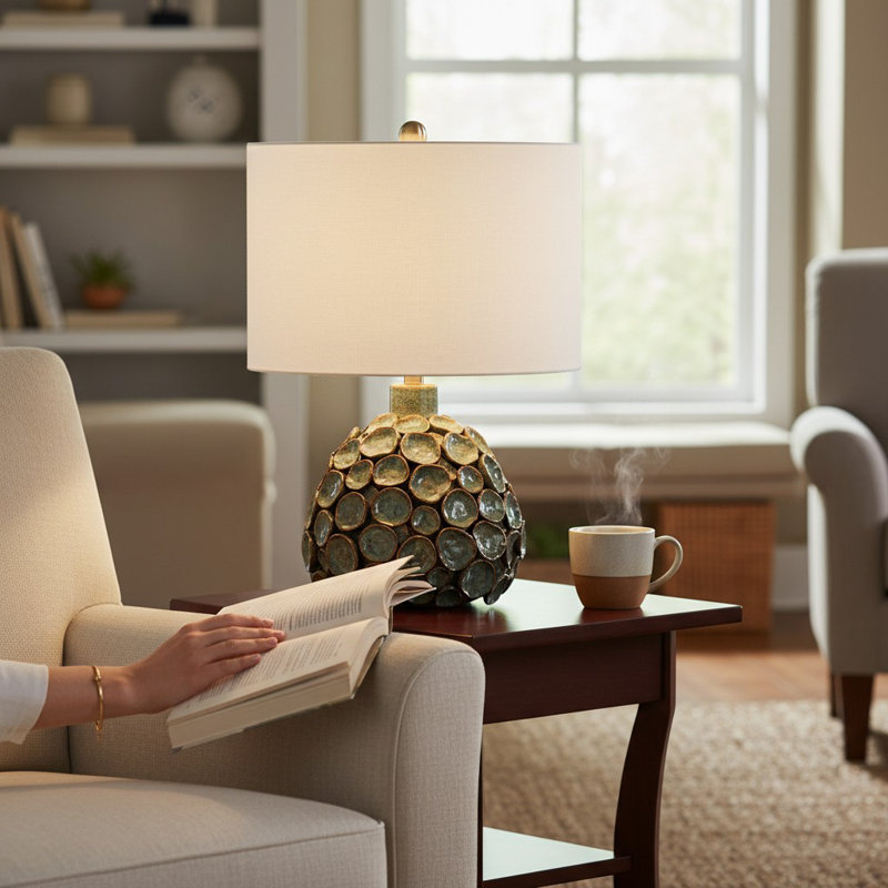Ceramic Table Lamp, Grey