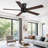Cissline  48" Modern Flush-mount Black Ceiling Fan with Remote for Bedroom/Living Room