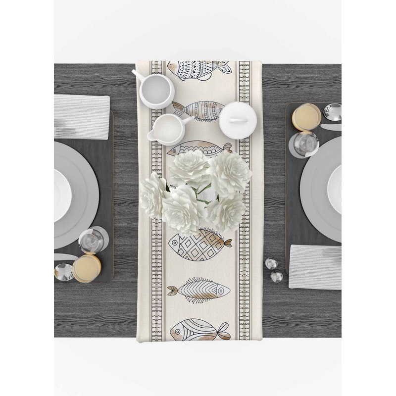Chemin de table Glascock, Noir / blanc