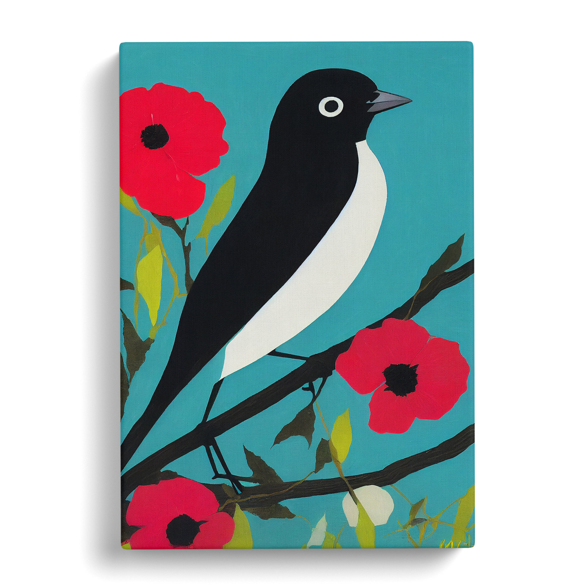 Marlow Home Co Magpie Bird Pop Wrapped Canvas Wayfair ie marlow-home-co-magpie-bird-pop-wrapped-canvas-wayfair-ie