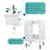 Hamed 24" W x 21.75" D x 49.75" H Single Laundry Room Vanity Set