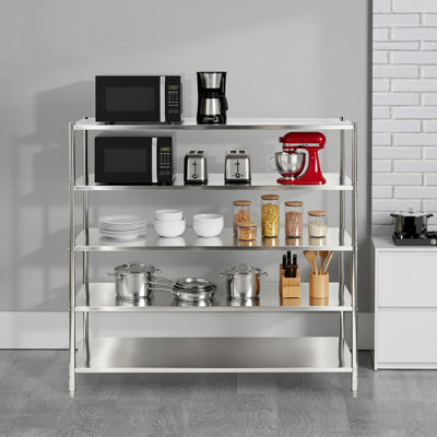 5 Tier Stainless Steel Adjustable Shelving