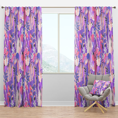 Panneau de rideau simple semi-diaphane avec passe-tringle Mid-Century Fantasy