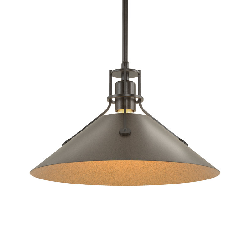Henry 1 - Light Single Cone Pendant, 56.3'' H X 14.4'' W X 14.4'' D, Bronze, Bronze