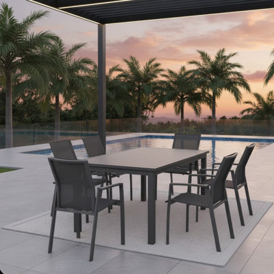Ensemble de 4 chaises de patio en aluminium de 22,44 pouces de largeur, entièrement assemblées et empilables