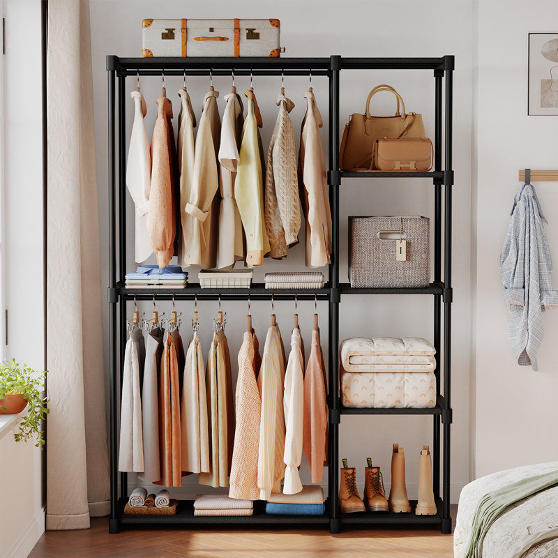 72" H x 48"W Portable Clothing Rack,Freestanding Closet Organizer for Cloakroom,Bedroom, 72" H x 48" W