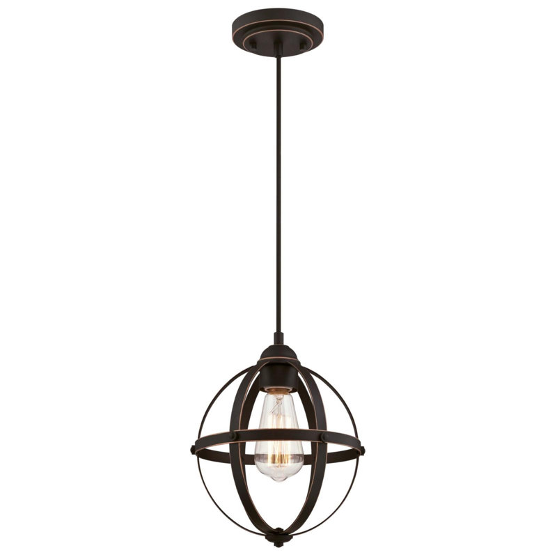 Luminaire suspendu sphère 1 lumière Genna, Bronze huilé
