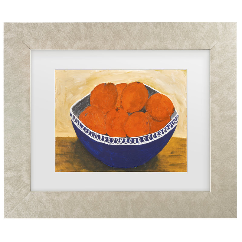 Art encadré «Dale Hefer» très orange mat, H 14,5 po x l 17,5 po, Cadre crème