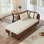 Canapé de rangement 65 po en polyuréthane brun et velours beige-129598842
