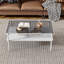 Table basse rectangulaire avec plateau en verre trempé, table moderne, table à thé-1174396337