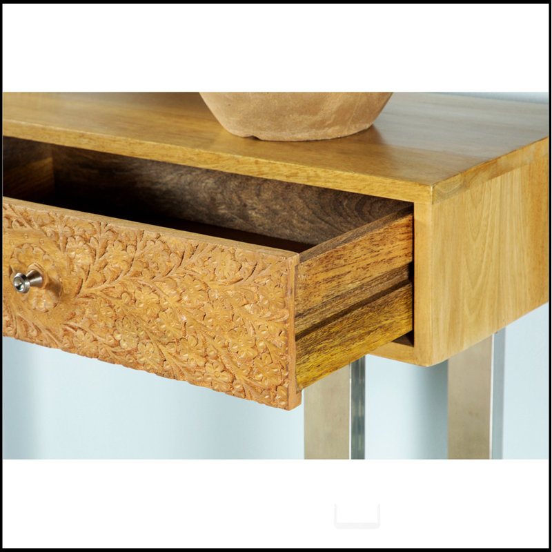 Harmony Natural and Silver 2-Drawer Console Table