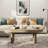 Mid Century Modern Oval Fluted Coffee Table, Farmhouse Style, Natural-58023641