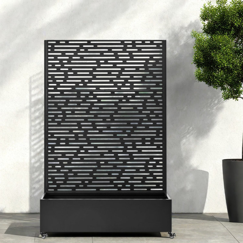 Jardinière mobile surélevée en métal 47 x 16 x 73