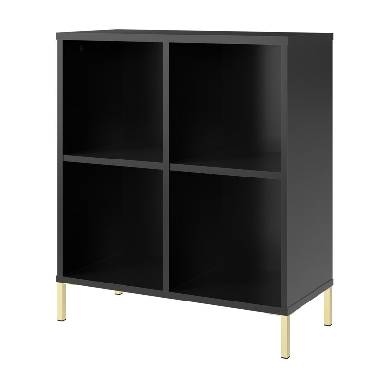 Caleshia 4 Cube Bookcases, Black Stipple