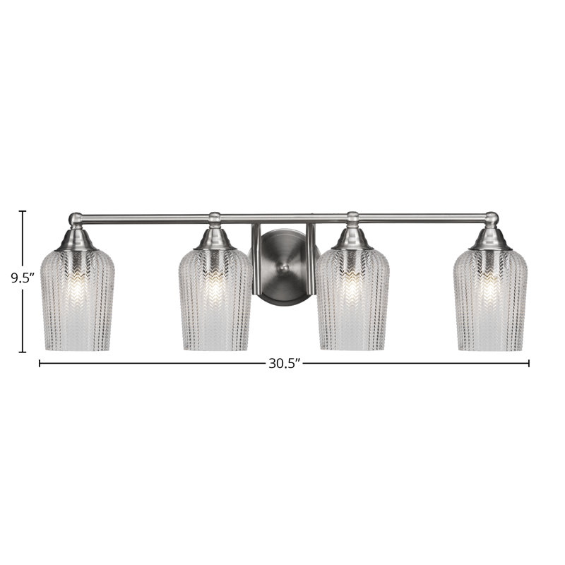 Michell 4-Light Bath Bar, Brushed Nickel