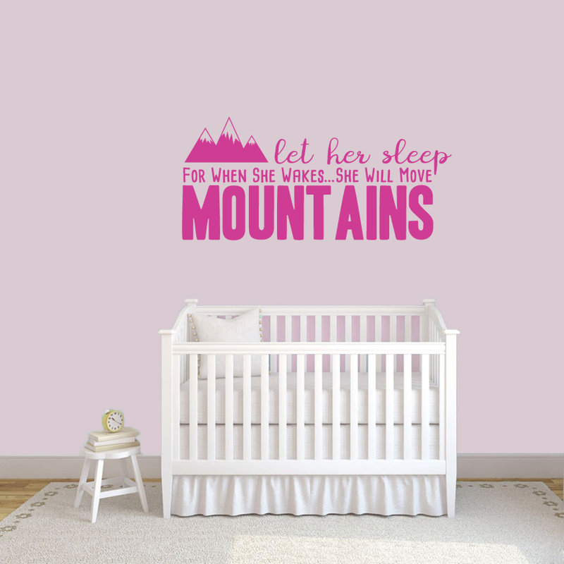 Adhésif décoratif « let it sleep » lorsqu’il se réveillera, Rose vif