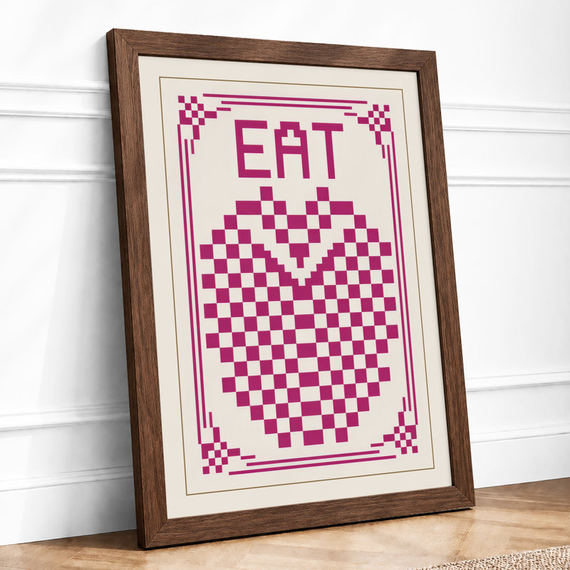 Magenta Appetite Pop Art - Framed Print, Walnut, A4 - 29.7 x 21.0 cm