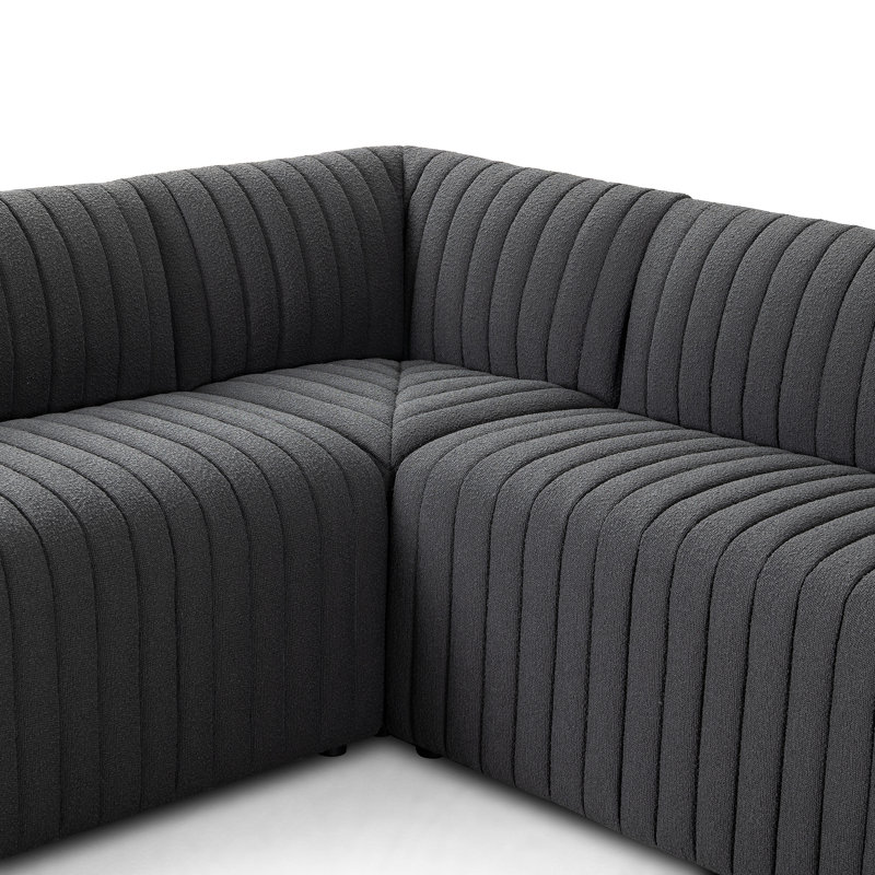 Augustine Modular Sectional, 31.5" H x 100" W x 66.5" D, Black Polyester
