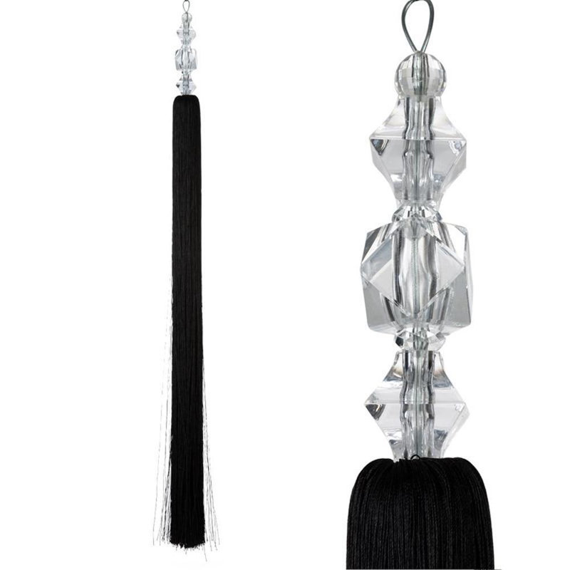 Glazer Fabric 8cm Curtain Tieback, Black