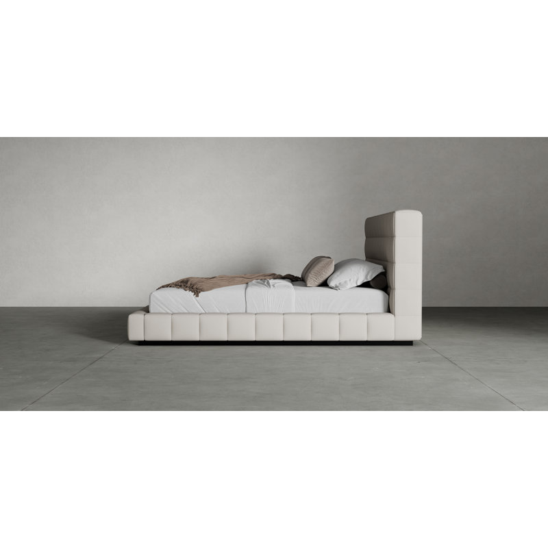 Thompson Upholstered Wingback Bed, King, Cream