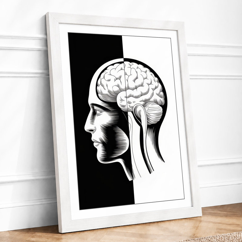 Anatomical Study Minimalist - Framed Print, A1 - 84.1 x 59.4 cm, White