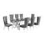 Ensemble de salle à manger rectangulaire en verre transparent avec chaises en velours L 95 po x l 46 po Borel-1811742480-1811497688-1751440890
