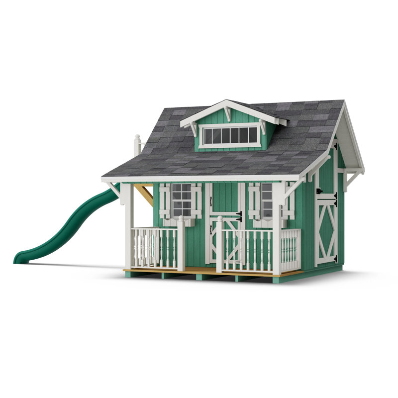 Craftsman Outdoor Wood Playhouse, 9' x 8'