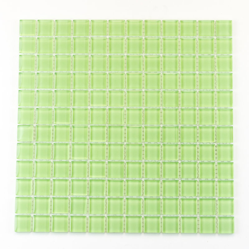 Torch Song 1'' W x 1'' L Glass Tile Mosaic Sheet, Lime