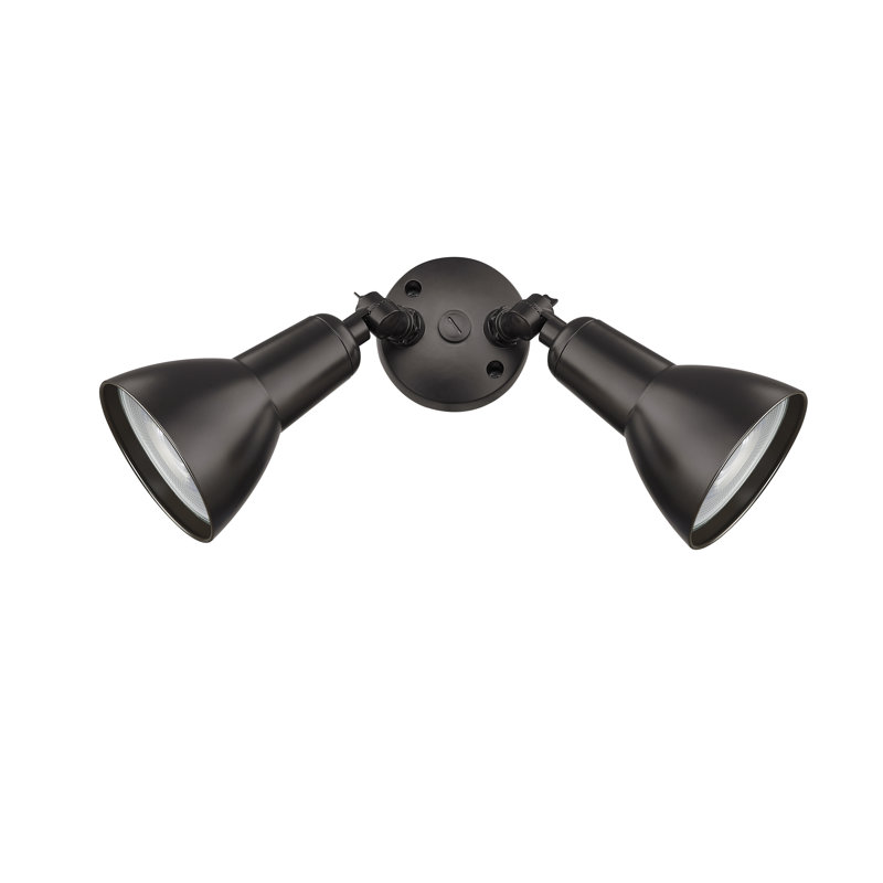 Projecteur extérieur de sécurité câblé à 2 têtes, Bronze thermolaqué