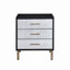 3 Nightstand In Black, Silver And Gold - Sleek Functional Bedroom Storage Enhancing Style