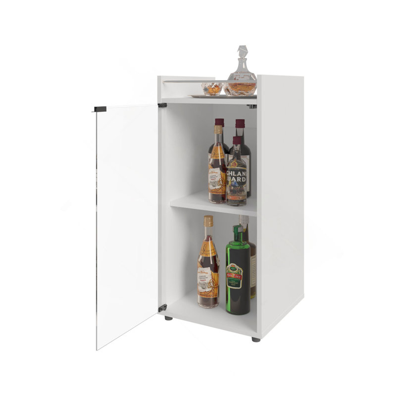 Bar 1 porte avec tablette ouverte, Blanc