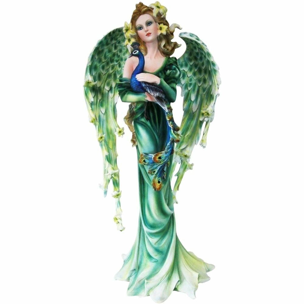 Trinx Iridescent Peacock Mother Decorative Statue | Wayfair