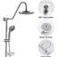 Ensemble de douche en nickel brossé avec 2 têtes et 5 jets de douche à jet de 8 po pour salle de bain moderne