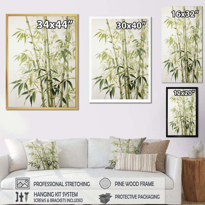 «Mute Bamboo Embrace I», reproduction sur toile, Toile tendue, H 20 po x l 12 po x P 1 po
